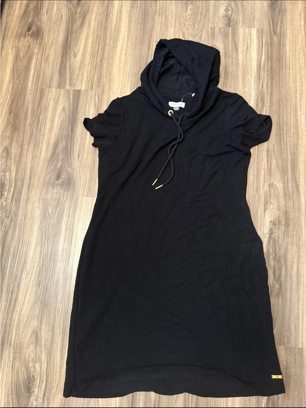 Calvin Klein Hoodie T-Shirt Dress Black M Women